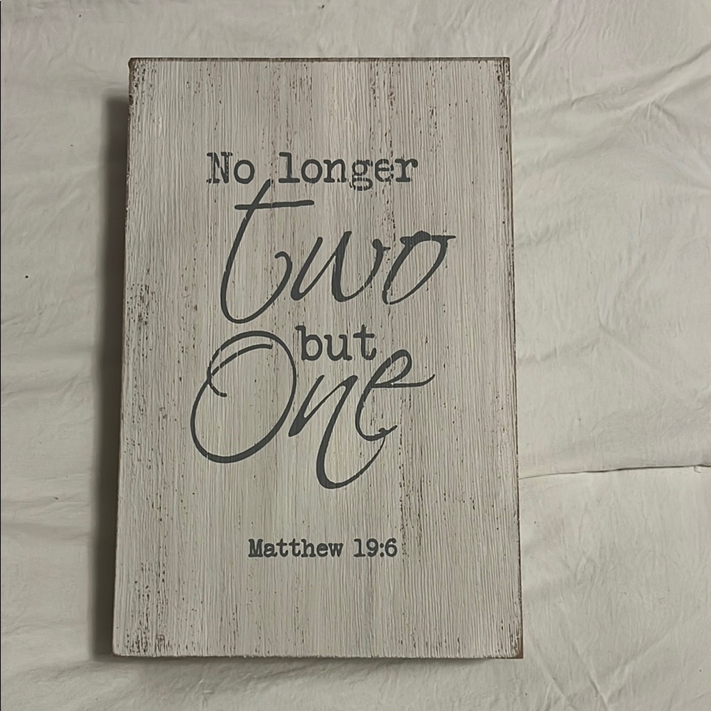 Rustic White Wall Decor with Bible Quote
